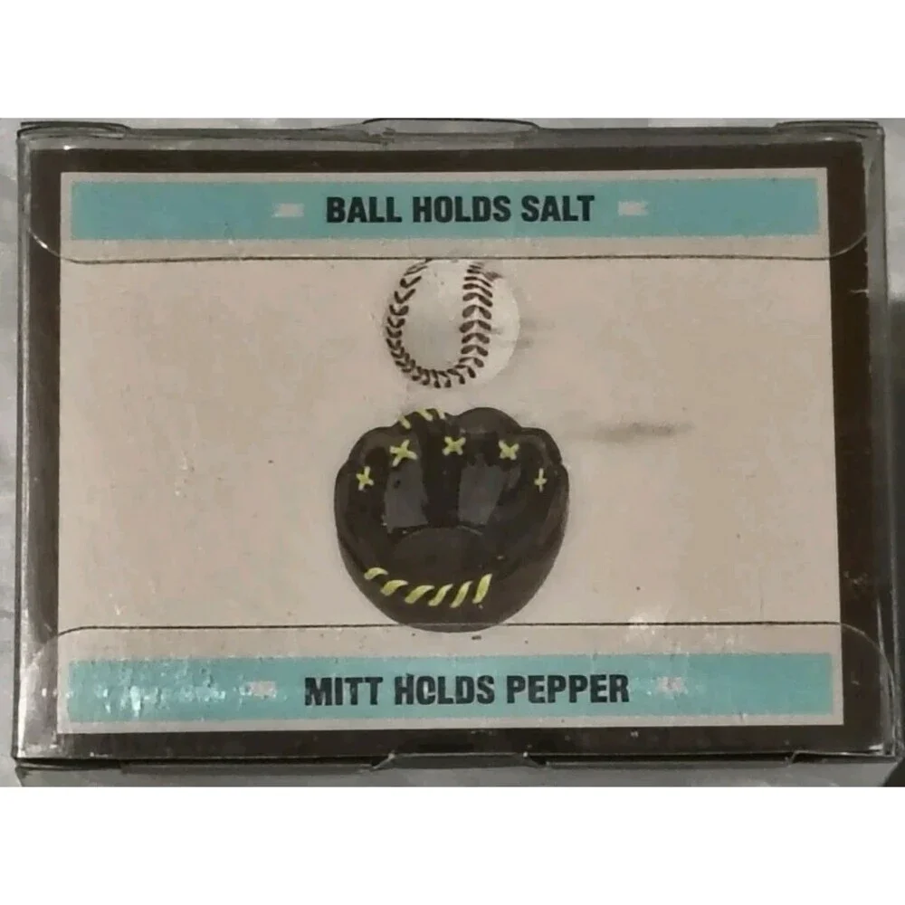 Baseball Glove & Baseball Salt Pepper Shakers Sports Decor Vintage